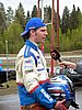 Janne Ahonen (Finlandia) udziela wywiadu fińskiej telewizji