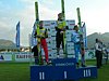 Adam Małysz (Polska), Thomas Morgenstern (Austria) i Jernej Damjan (Słowenia)