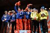 Podium konkursu drużynowego
