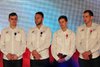 Jan Szymański, Konrad Niedźwiedzki, Kamil Stoch i Zbigniew Bródka