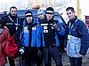 Matti Hautamaeki, Janne Happonen i Janne Ahonen (Finlandia) pozują do zdjęć