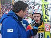 Adam Małysz (Polska) w rozmowie z Bartoszem Hellerem