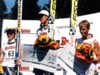 Podium konkursu indywidualnego w Hinterzarten - od lewej: Tami Kiuru (Finlandia), Thomas Morgenstern (Austria), Roar Ljoekelsoey (Norwegia)