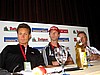 Mika Kojonkoski (Finlandia, trener Norwegów), Heinz Kuttin (Austria, trener Polaków) i dyrektor PŚ Walter Hofer