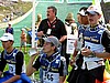 Georg Spaeth (Niemcy), Thomas Morgenstern (Austria) i Adam Małysz (Polska) przed dekoracją