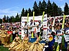 podium sobotniego konkursu - Thomas Morgenstern (Austria), Adam Małysz (Polska), Noriaki Kasai (Japonia), Martin Hoellwarth (Austria), Reinhard Schwarzenberger (Austria), Georg Spaeth (Niemcy)