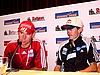 Wojciech Zaręba (masażysta polskiego teamu) i Adam Małysz (Polska)