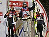 podium w Kuusamo - Simon Ammann (Szwajcaria), Arttu Lappi (Finlandia) i Anders Jacobsen (Norwegia)