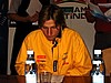 Robert Kranjec (Słowenia) na pokonkursowej konferencji prasowej