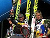 Podium konkursu indywidualnego - na głównym planie Adam Małysz (Polska)
