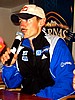 Adam Małysz (Polska) przy mikrofonie