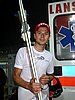 Wojciech Tajner (Polska) obok ambulansu