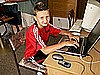 Klimek Murańka (Polska) przy komputerze
