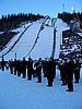 Skocznia w Lillehammer (Norwegia) wieczorem