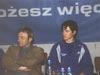 konferencja prasowa - od lewej: Olaf Lubaszenko (piłkarz R.A.P.), Martin Schmitt (Niemcy)