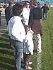 Izabela Małysz i Karolinka Małysz na meczu