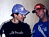 Martin Schmitt (Niemcy) i Heinz Kuttin (Austria) rozmawiają