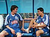 Nicolas Dessum (Francja) zmartwiony, Andreas Kofler (Austria) czuje duuuży ból
