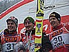 Anders Jacobsen (Norwegia), Adam Małysz (Polska) i Simon Ammann (Szwajcaria)
