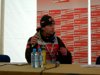 Janne Ahonen (Finlandia) na konferencji prasowej