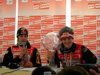 Gregor Schlierenzauer i bardzo zadowolony ze zdobycia Kryształowej Kuli Thomas Morgenstern (Austria)