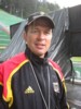trener Wolfgang Steiert (Niemcy), mimo deszczu, zatrzymał się by pozować do zdjęcia :)