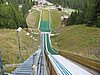 Strbske Pleso (Słowacja), widok z góry skoczni latem