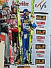 podium zawodów: Matti Hautamaeki (Finlandia), Andreas Kuettel (Szwajcaria) i Noriaki Kasai (Japonia)