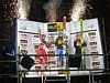 Anders Bardal (Norwegia), Janne Ahonen (Finlandia), Thomas Morgenstern (Austria) na podium