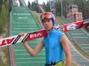 Anders Bardal (Norwegia) na tle obiektu w Kuopio