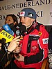Adam Małysz (Polska) z mikrofonami
