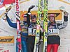 Janne Ahonen (Finlandia), Adam Małysz (Polska) i Roar Ljoekelsoey (Norwegia)